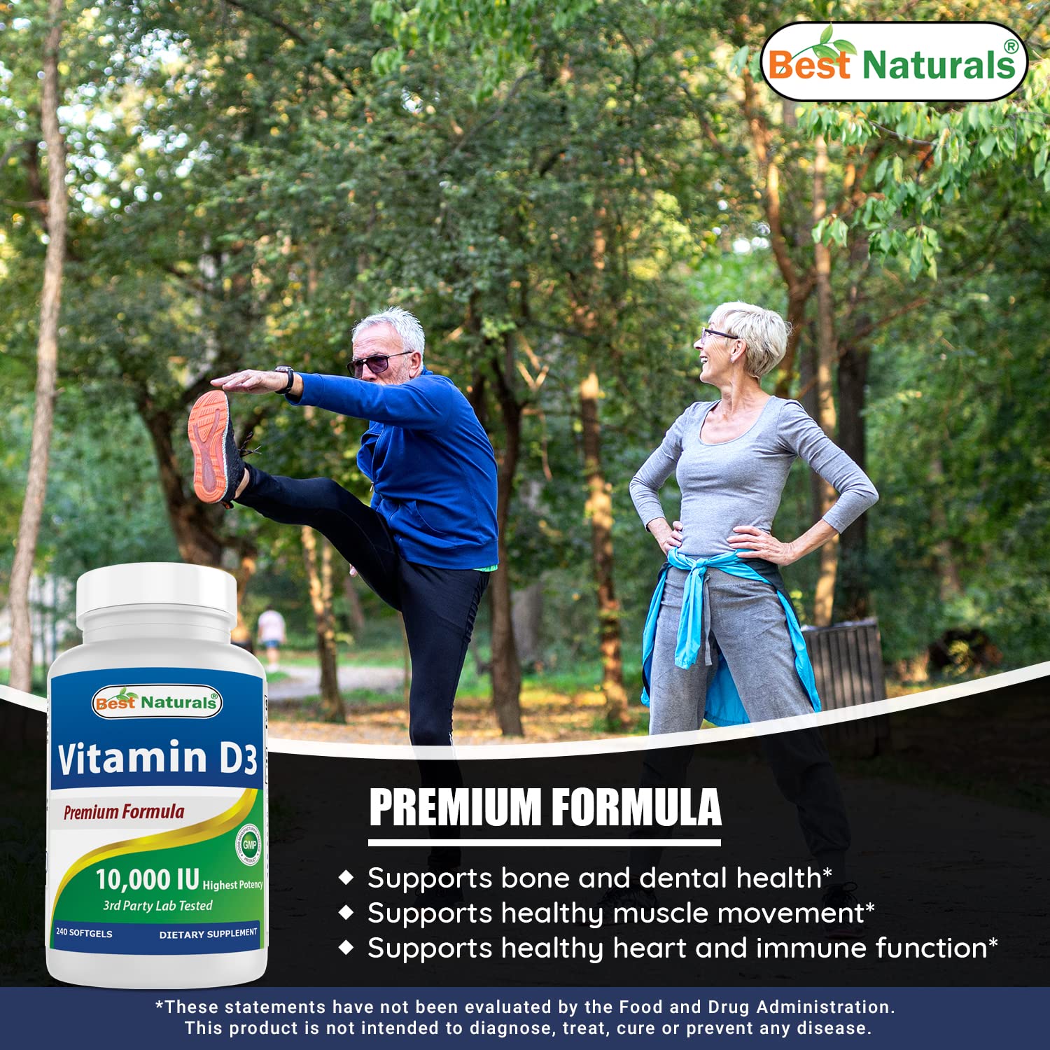 Mezcla de vitaminas B12 y D3 Best Naturals en softgels