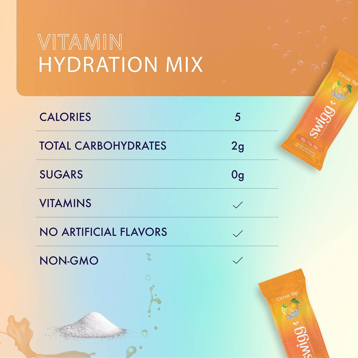 Mezcla vitamínica de 5 calorías por sabor Citrus Sip.