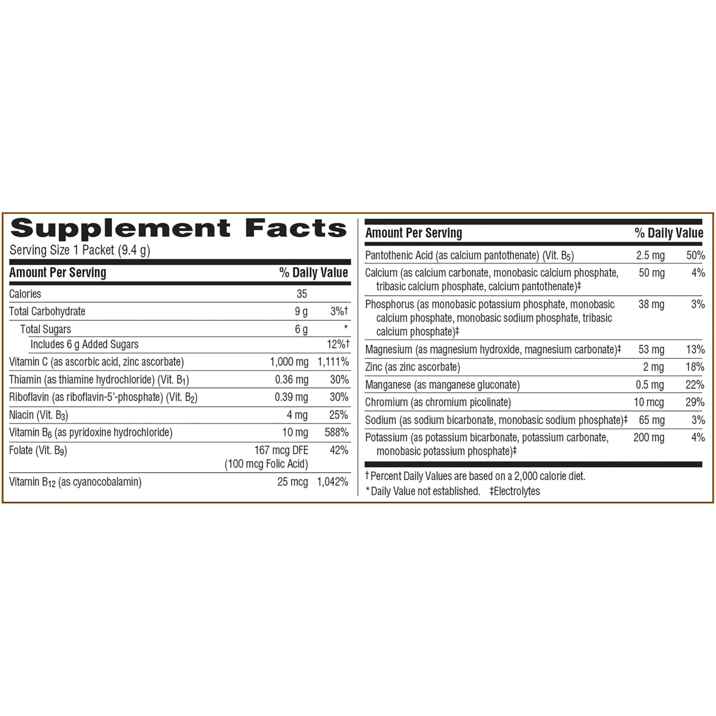Mezcla vitaminica Emergen-C con electrolitos y antioxidantes
