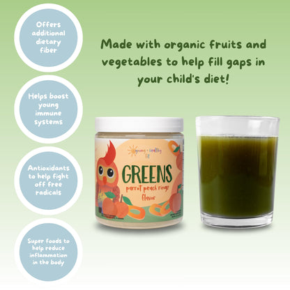 Mezcla Young Healthy Fit greens con fibra y antioxidantes para niños