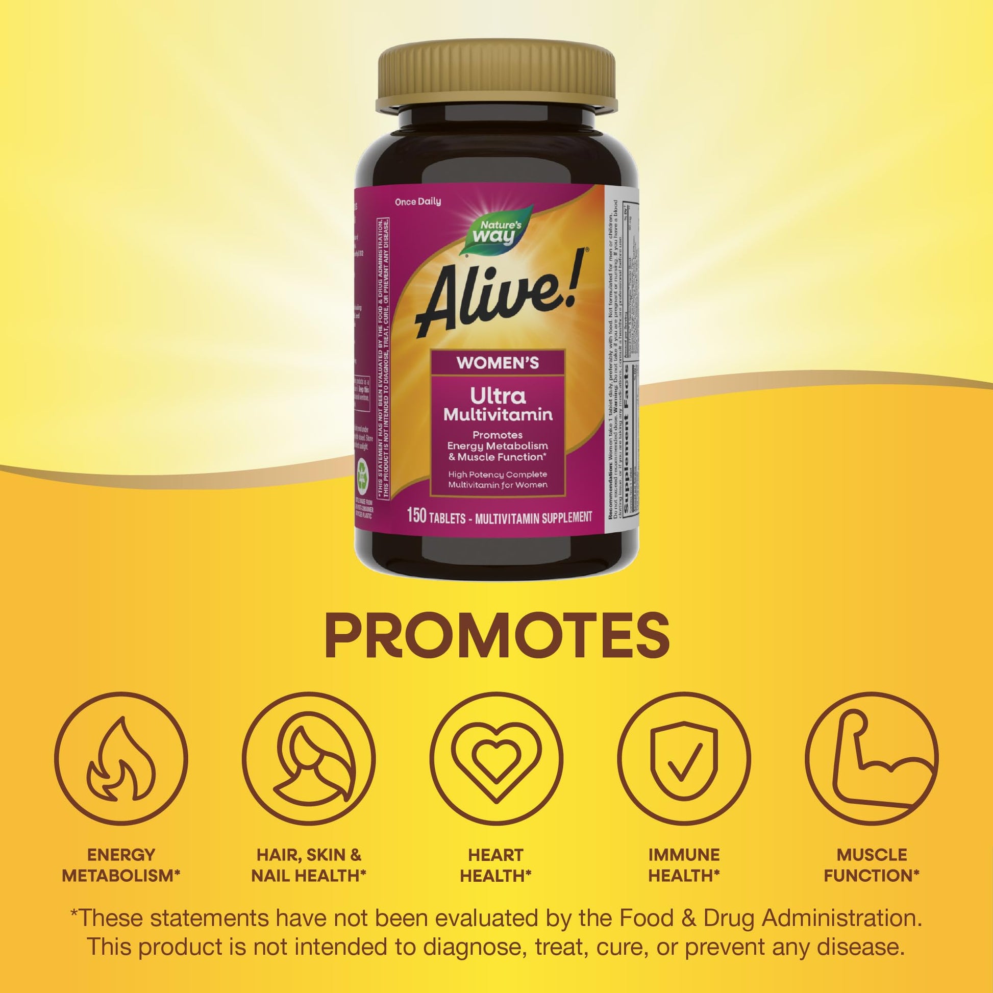 Mezclas especializadas de Alive! multivitamínico promocionadas.