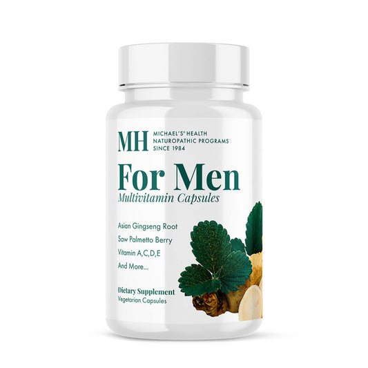 botella de cápsulas multivitamínicas para hombres
