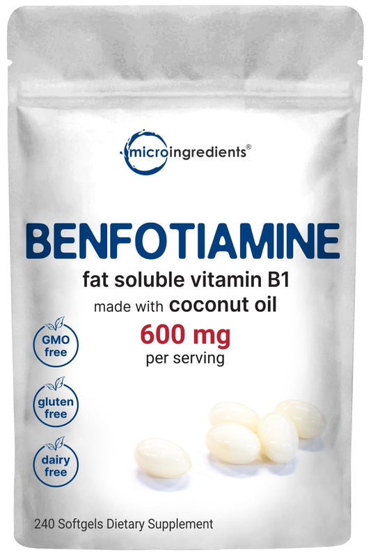 Micro Ingredients benfotiamina cápsulas blandas aceite coco 240 unidades