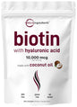 Micro Ingredients Biotina 10000mcg Ácido Hialurónico 365 cápsulas