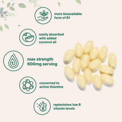 Cápsulas blandas benfotiamina Micro Ingredients para energía y salud muscular