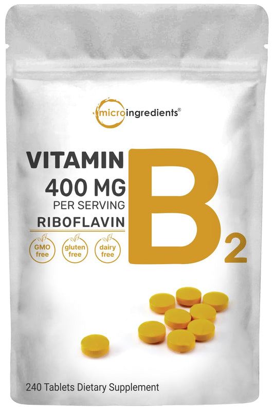 Micro Ingredients riboflavina vitamina B2 400mg 240 tabletas