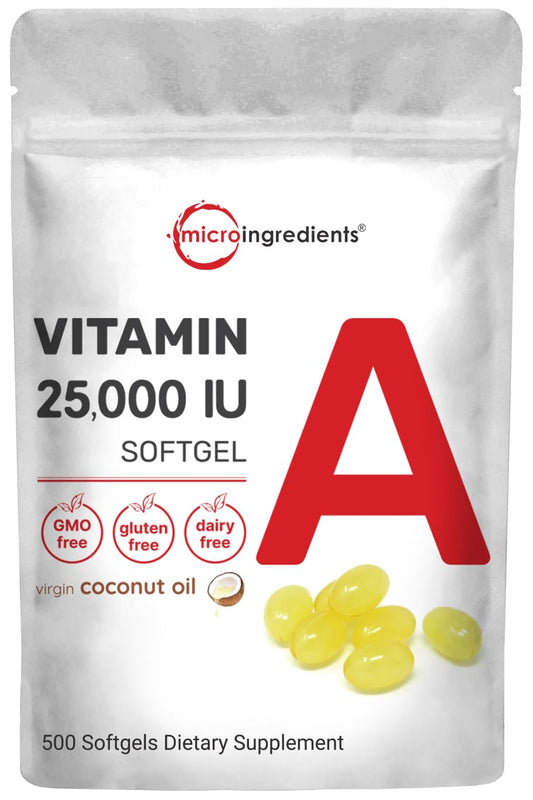Micro Ingredients vitamina a 25000 ui 500 capsulas blandas