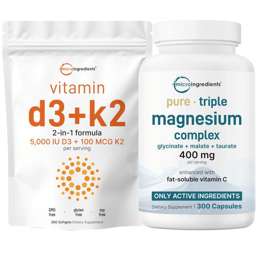 Micro Ingredients vitamina d3 5000ui k2 100mcg y magnesio 2 en 1