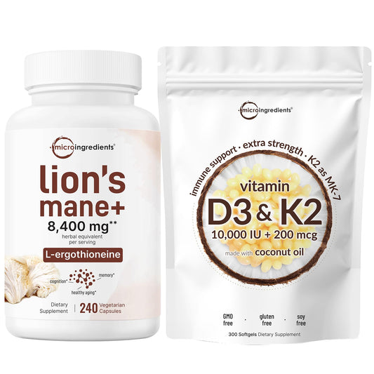 Micro Ingredients vitamina d3 k2 cápsulas vegetales aceite de coco
