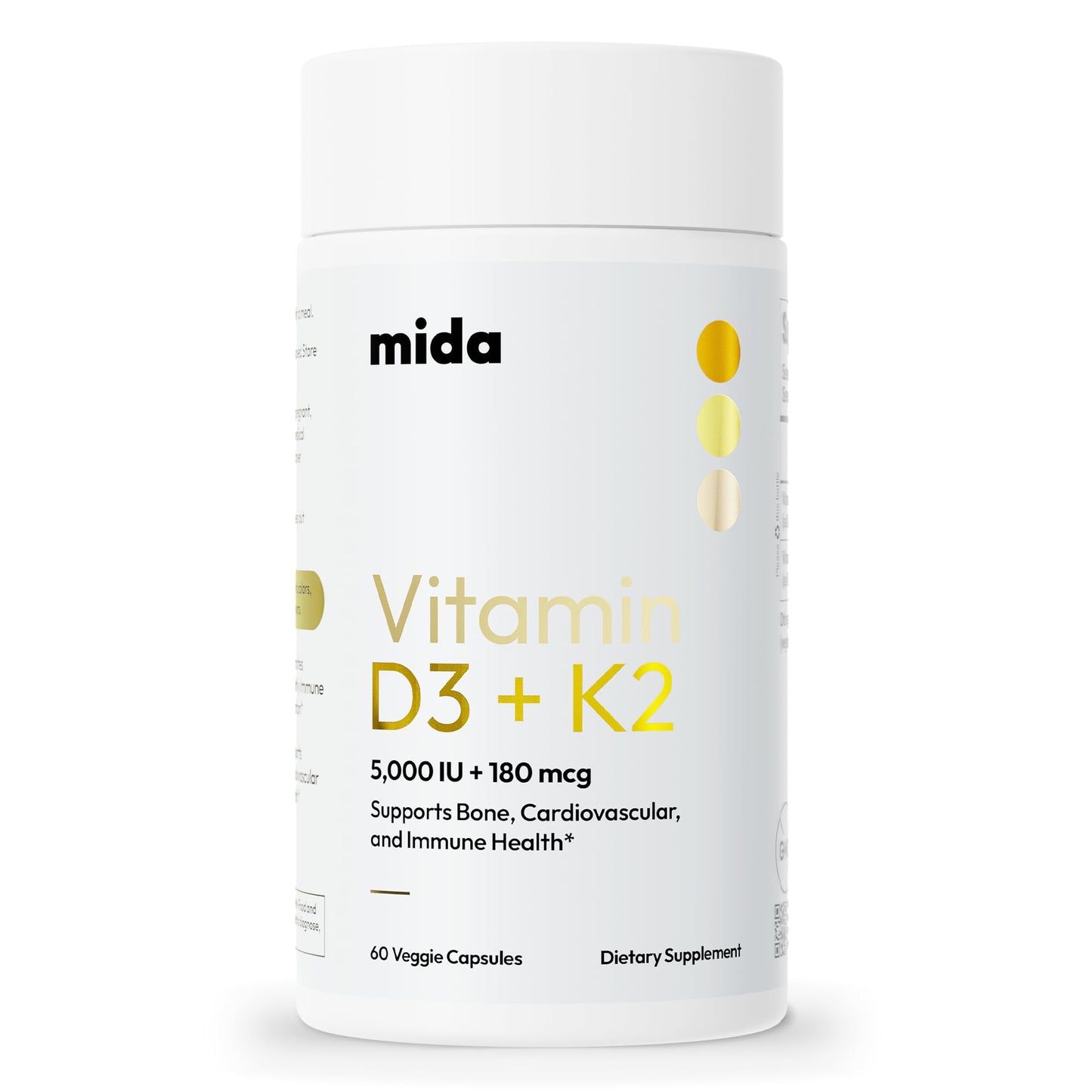 Mida Health vitamina d3 k2 suplemento 60 porciones