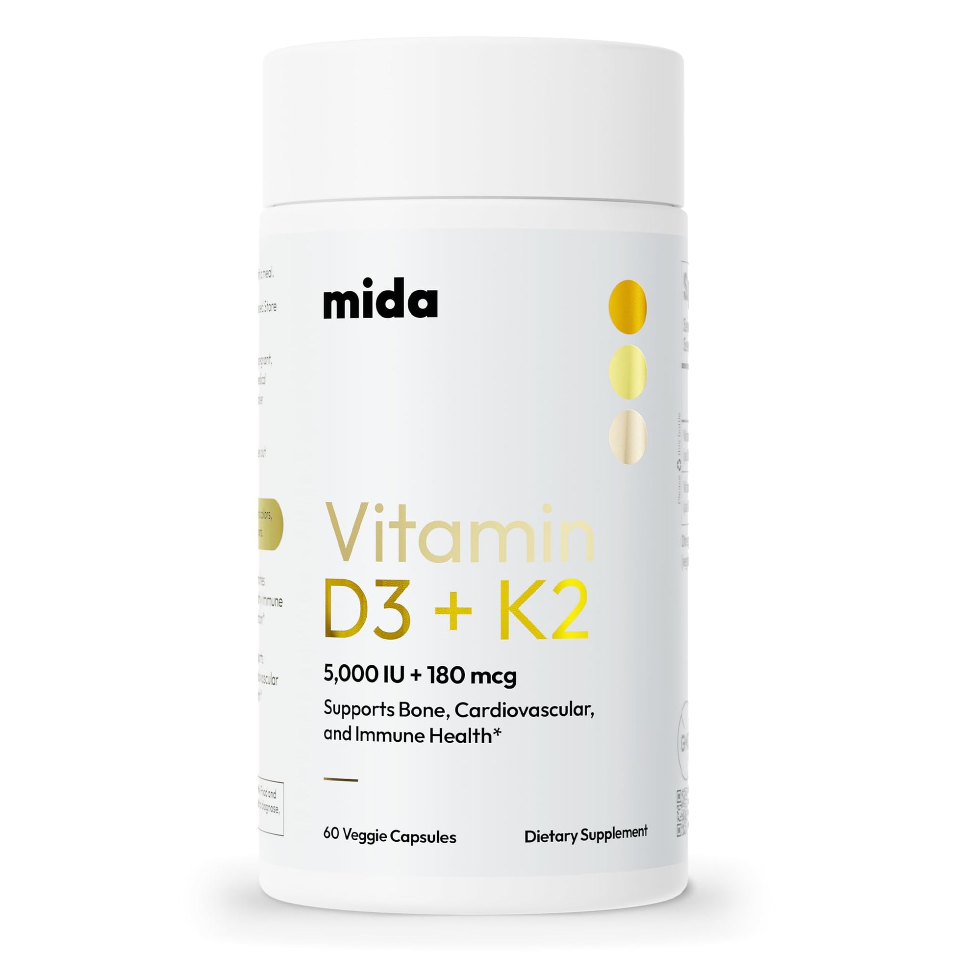Mida Health vitamina d3 k2 suplemento 60 porciones