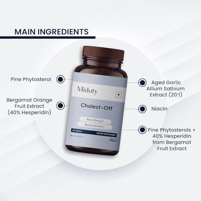Miduty Cholest-Off suplemento sin gluten y no OGM