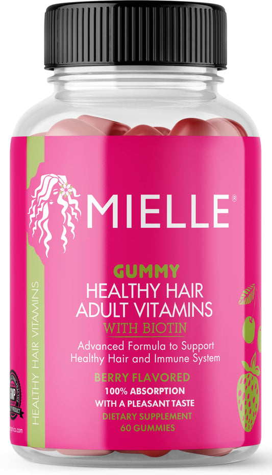 Frasco de gomitas Mielle Organics para cabello saludable