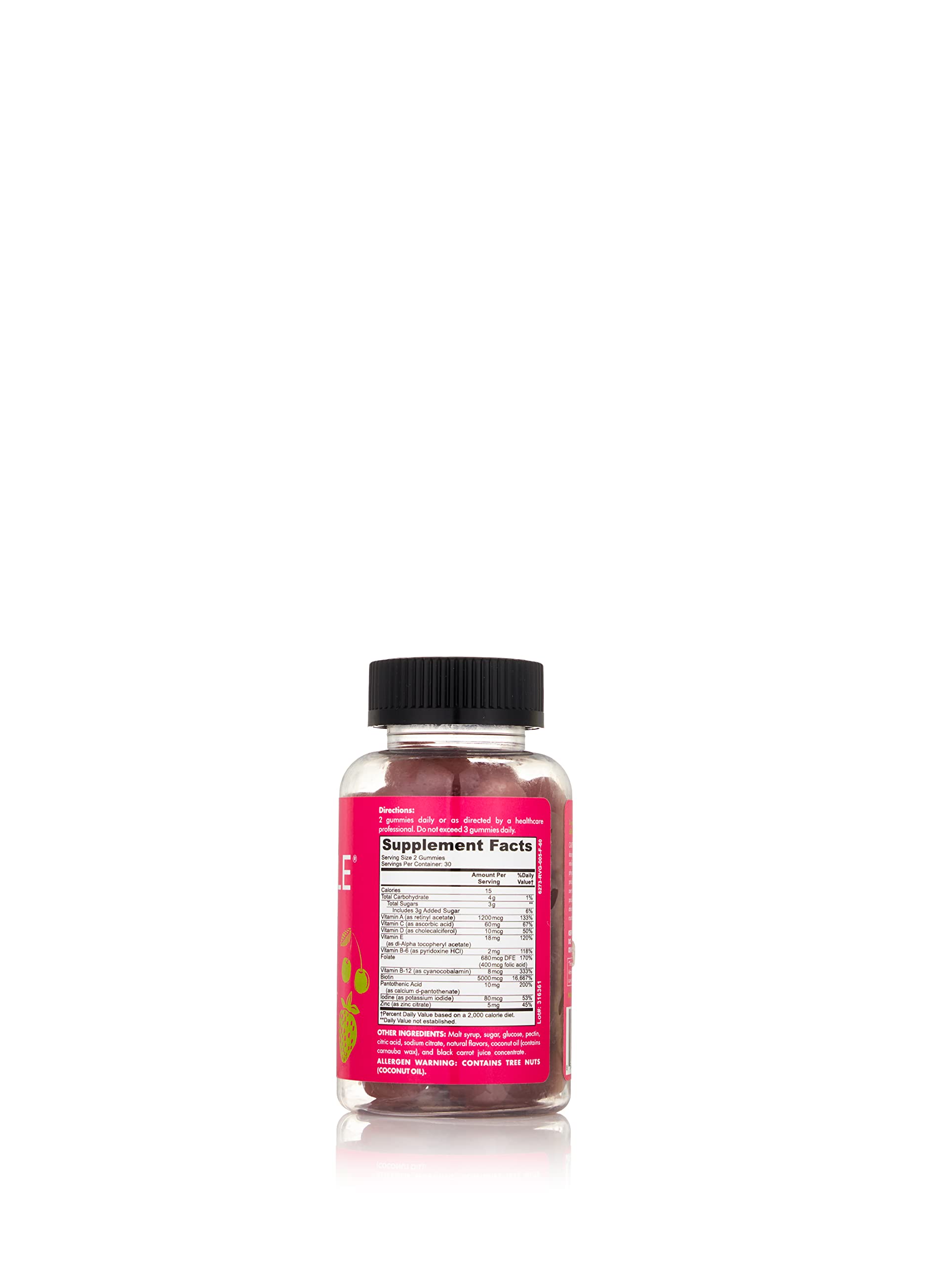 Envase de vitaminas Mielle Organics en gomitas 60 unidades