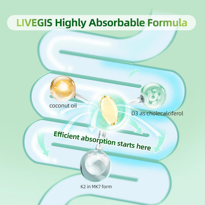 Formato mini softgels fácil de tragar vitaminas d3 k2 diario