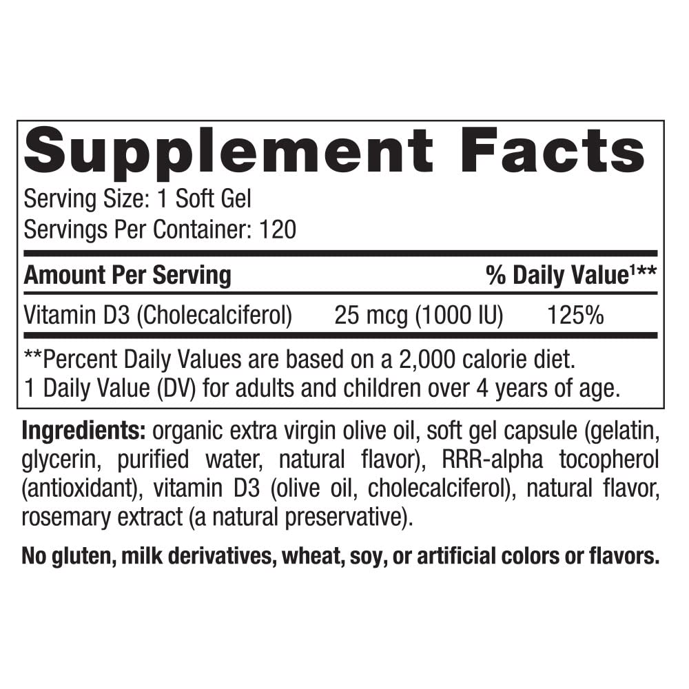 Mini softgels Nordic Naturals con vitamina D3 y sabor natural