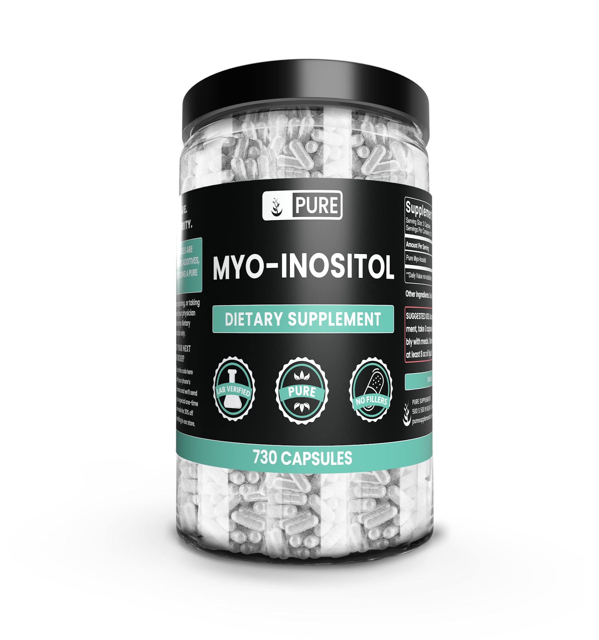 Mio-Inositol puro cápsulas sin rellenos Pure Original Ingredients