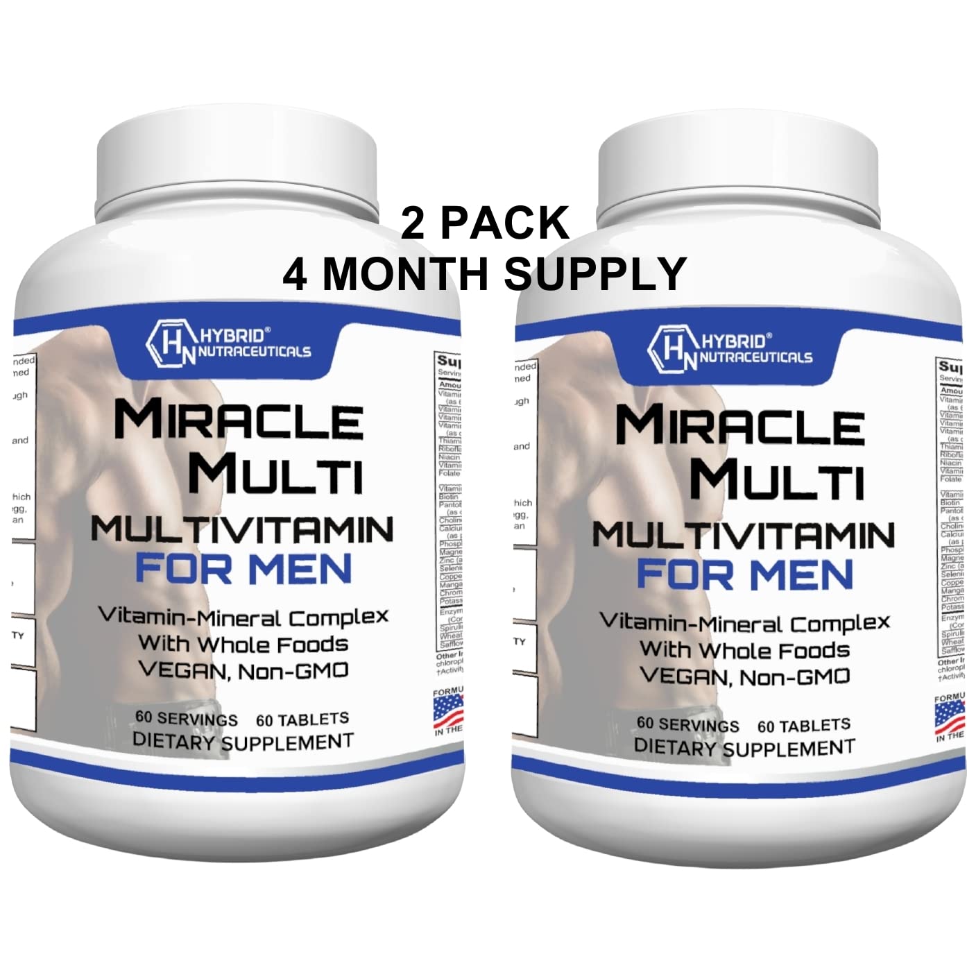 MiracleMulti multivitamínico para hombres, suplemento 120 tabletas, alta calidad