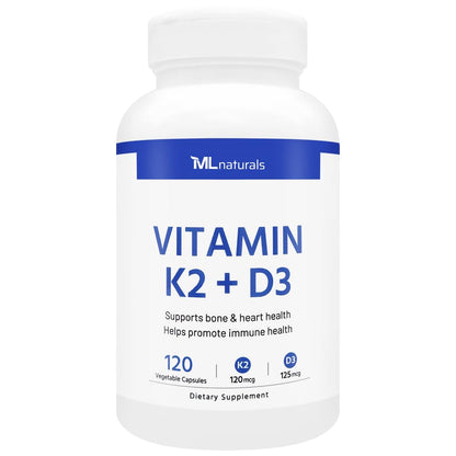 ML Naturals Vitamina K2 y D3 120 cápsulas vegetales