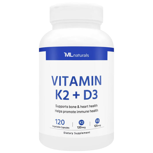 ML Naturals Vitamina K2 y D3 120 cápsulas vegetales