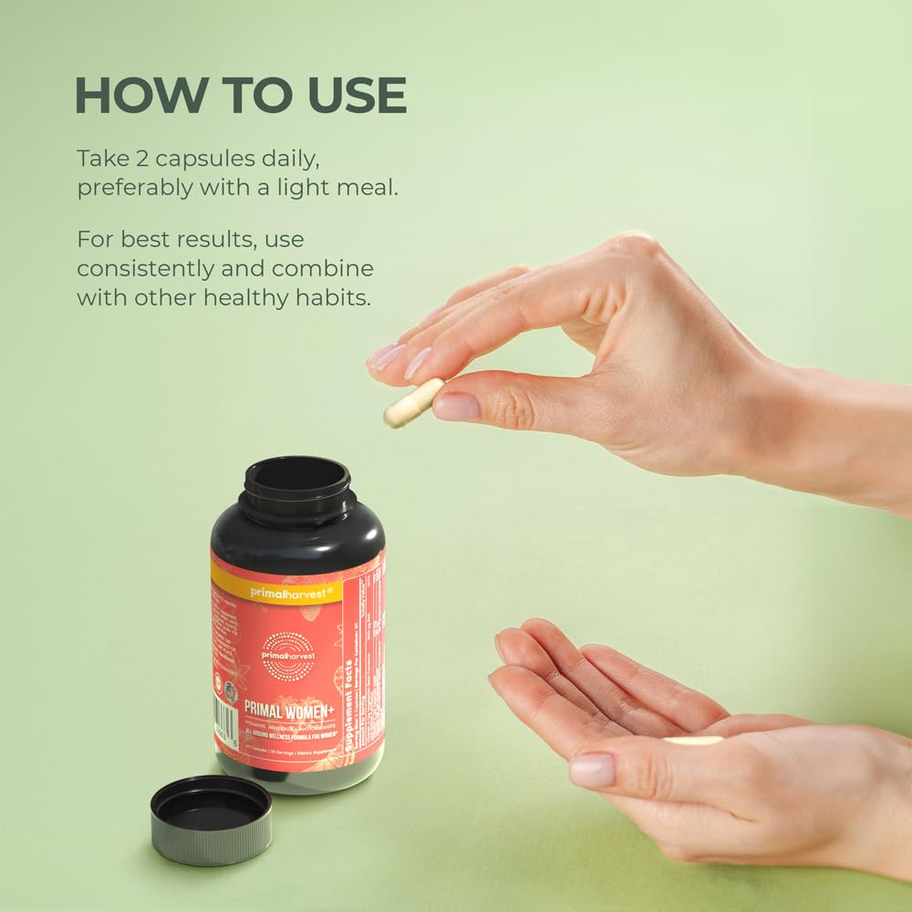 Modo de uso del multivitamínico Primal Harvest Women+