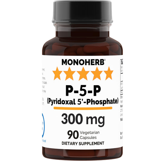 MONOHERB cápsulas de vitamina B6 piridoxal 5-fosfato 300 mg