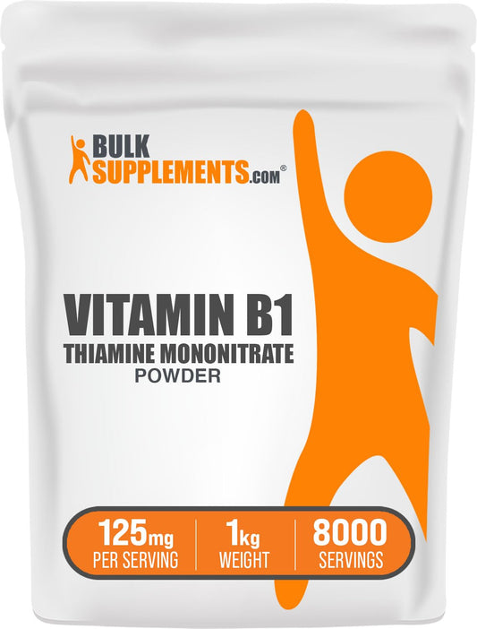 Polvo de mononitrato de tiamina BulkSupplements envase frontal
