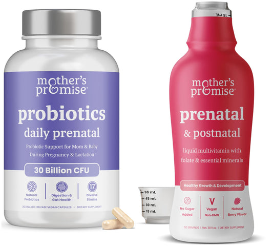 Mother's Promise paquete multivitaminas líquidas y probióticos