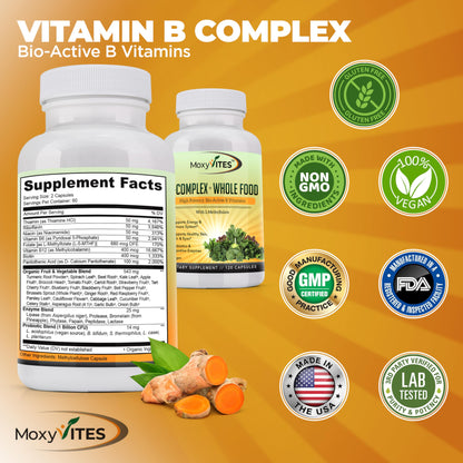 MoxyVites suplemento complejo b caja frontal detalle