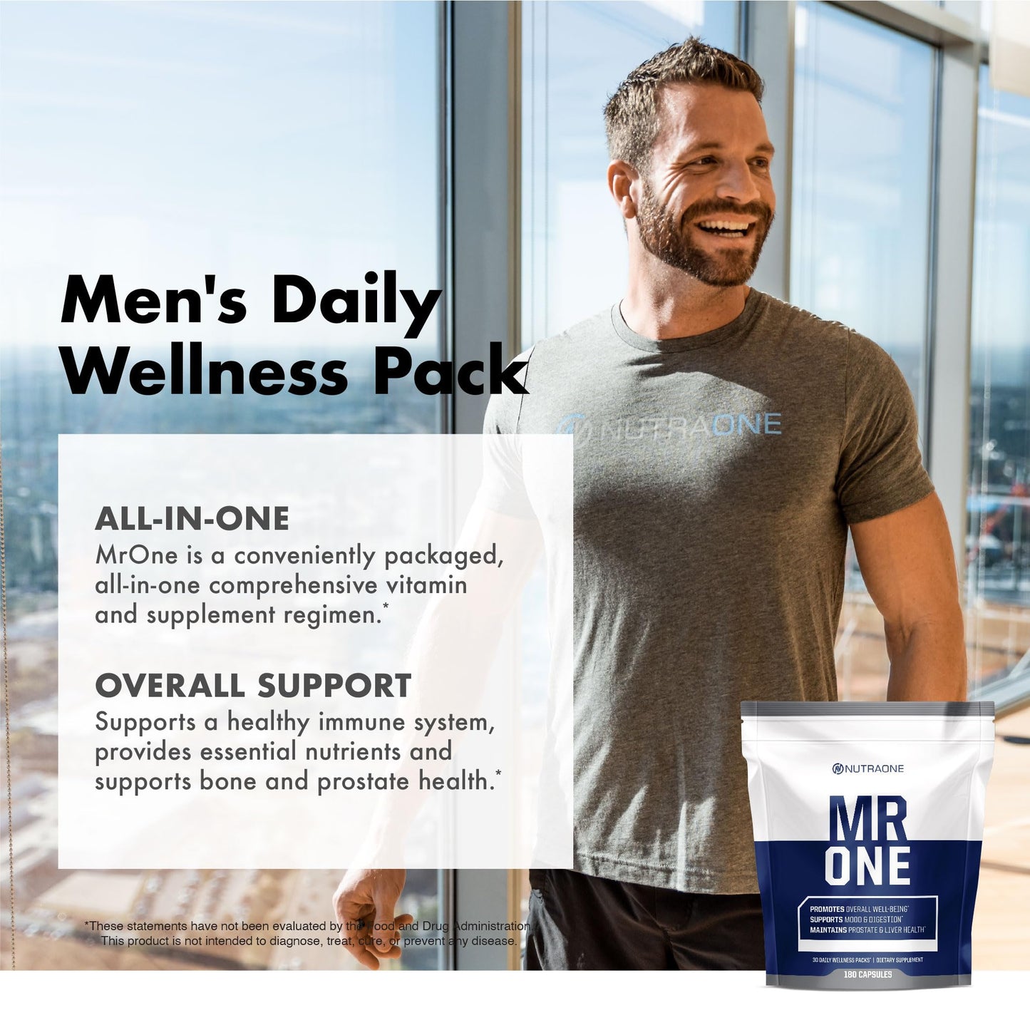 MrOne paquete diario de bienestar para hombres NutraOne