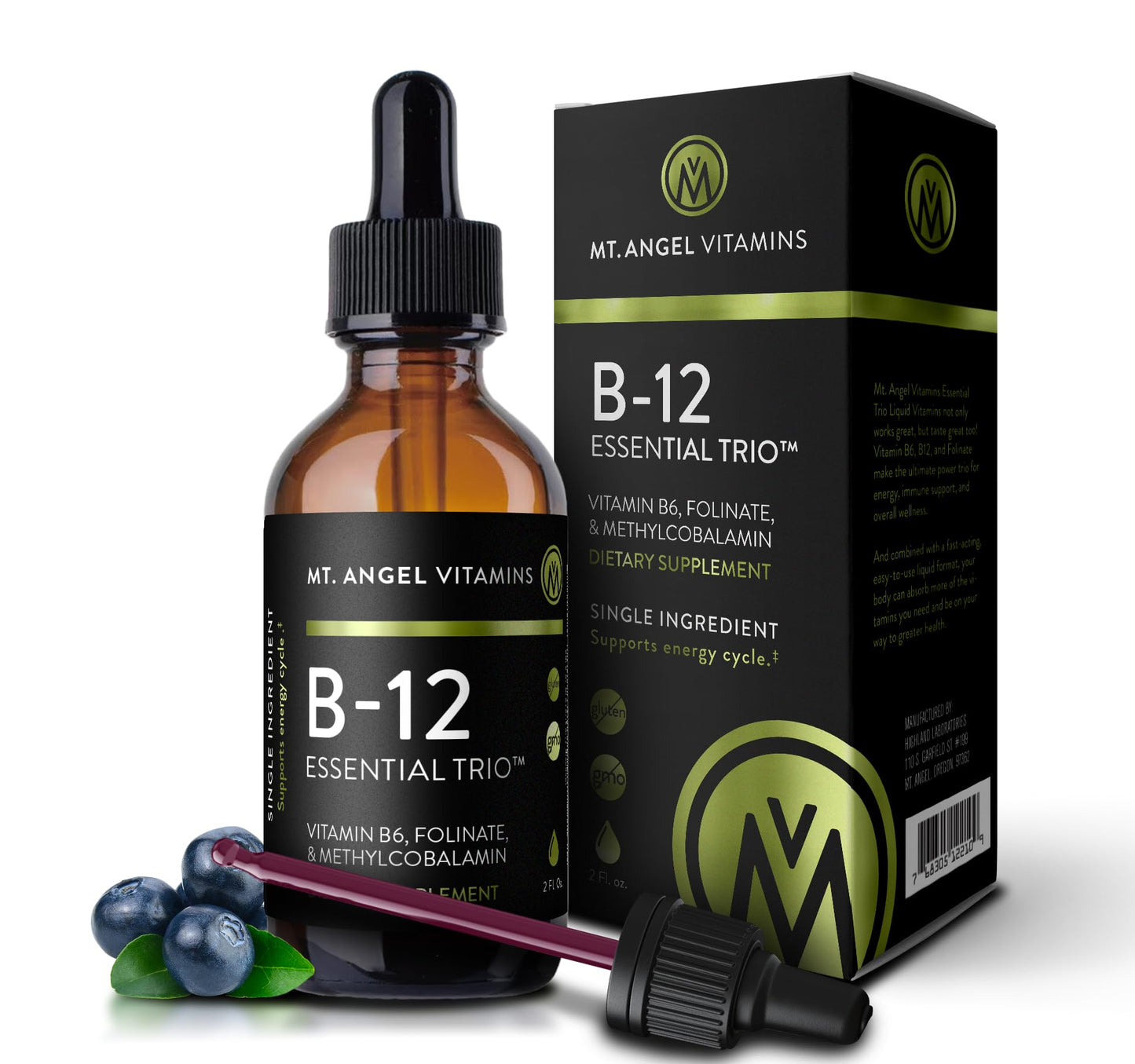 Mt Angel Vitamins gotas B12 veganas sublinguales 2 oz