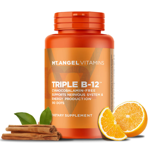 Mt Angel Vitamins triple puntos b-12 paquete frontal 90 unidades