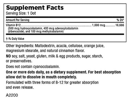 Mt Angel Vitamins triple puntos b-12 vista lateral