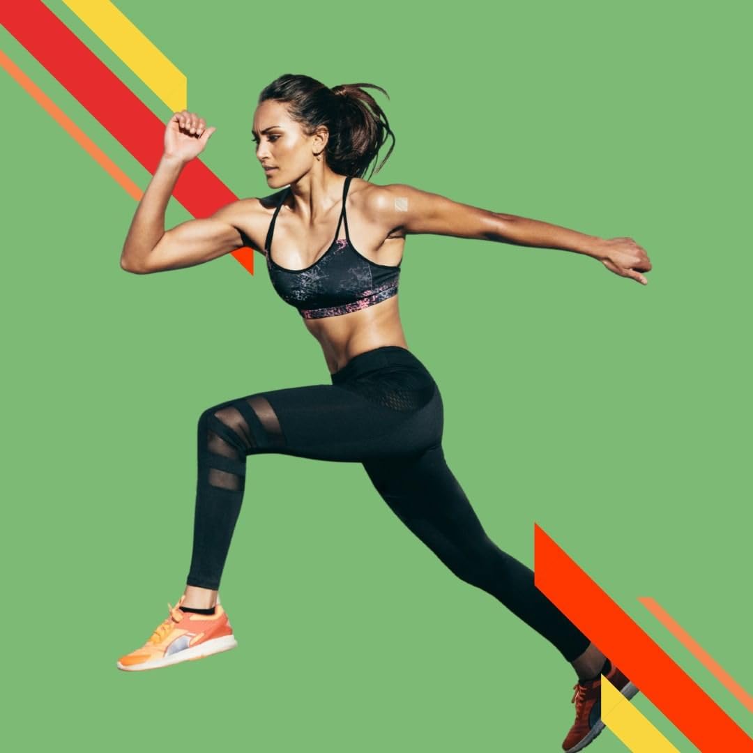 Mujer corriendo con parche XLPATCH.