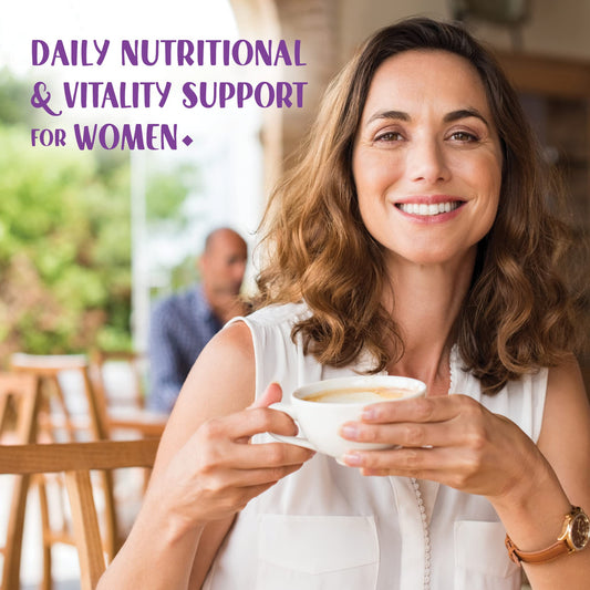 Mujer disfrutando de soporte nutricional diario