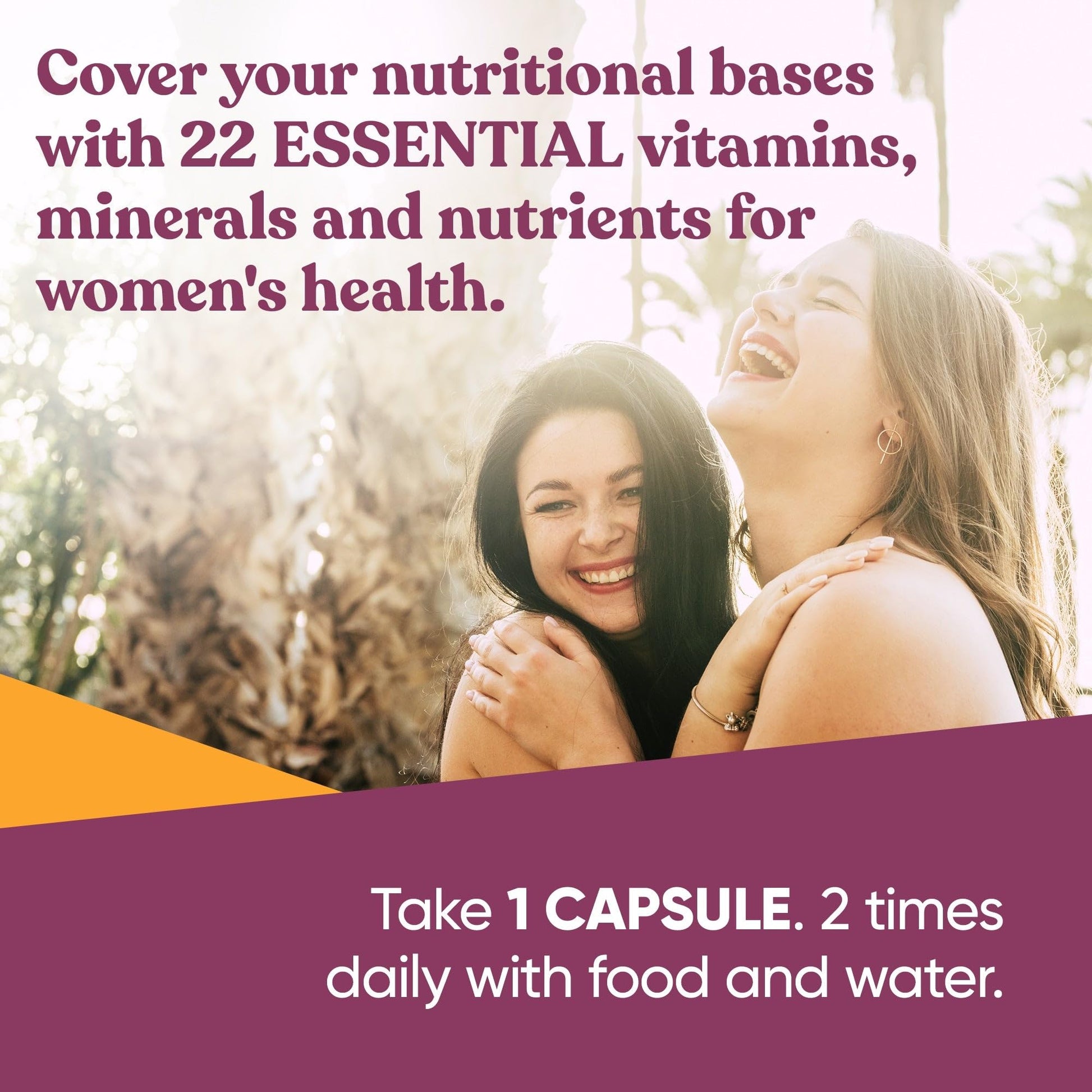 Mujeres saludables y felices con multivitaminas