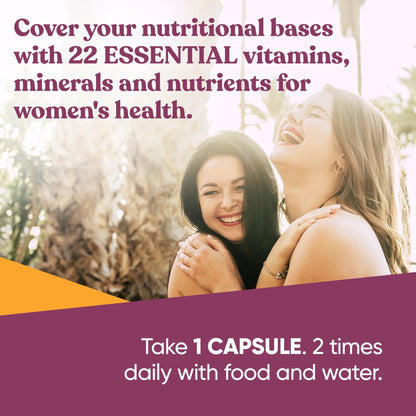 Mujeres saludables y felices con multivitaminas