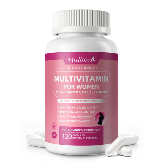 Frascos Mulittea multivitamínicas para mujeres con vitaminas y minerales
