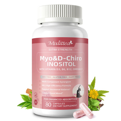 Frasco de Mulittea Myo-Inositol y D-Chiro Inositol 80 cápsulas