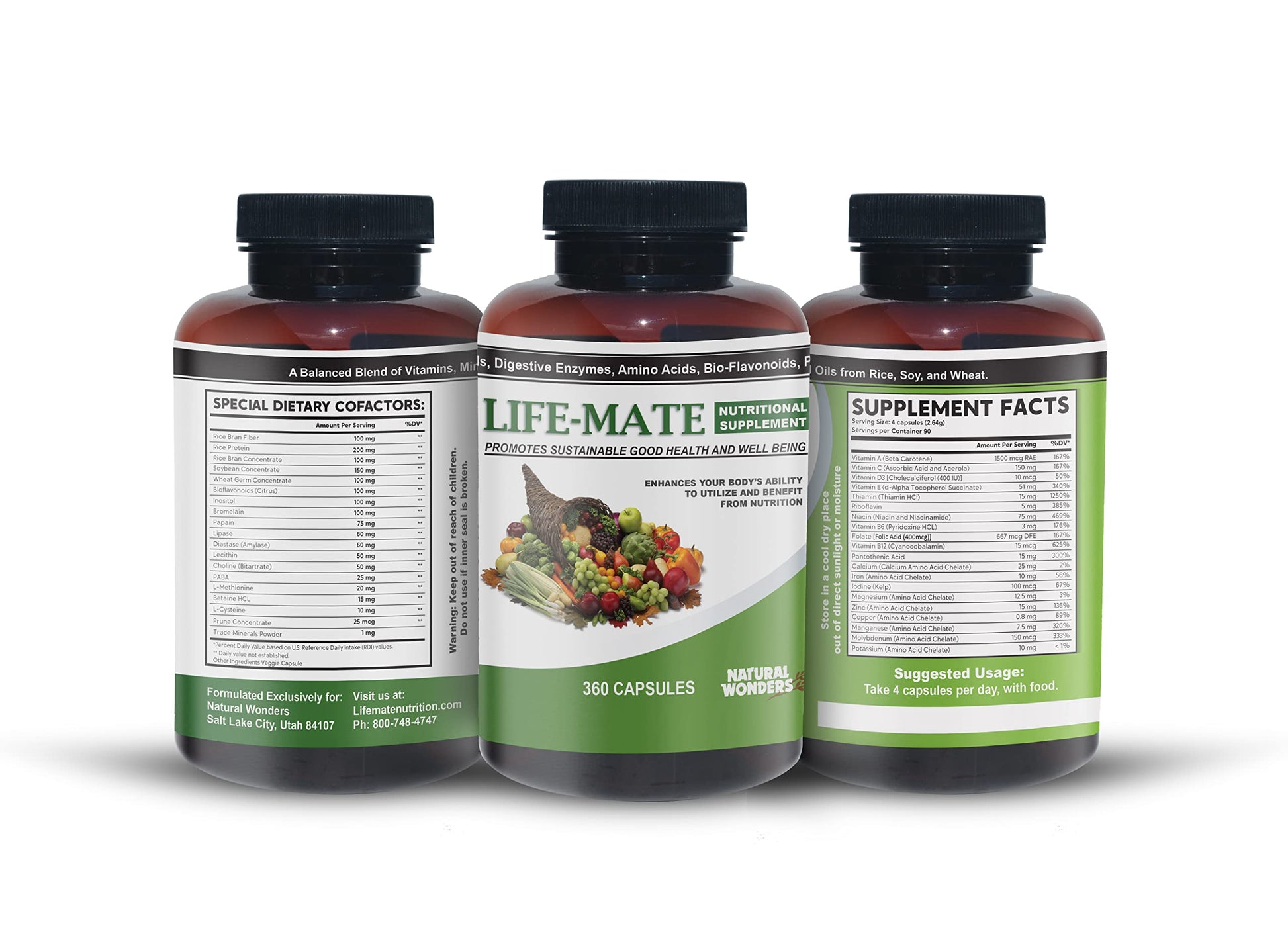 Tres botellas de multivitamínico Life Mate