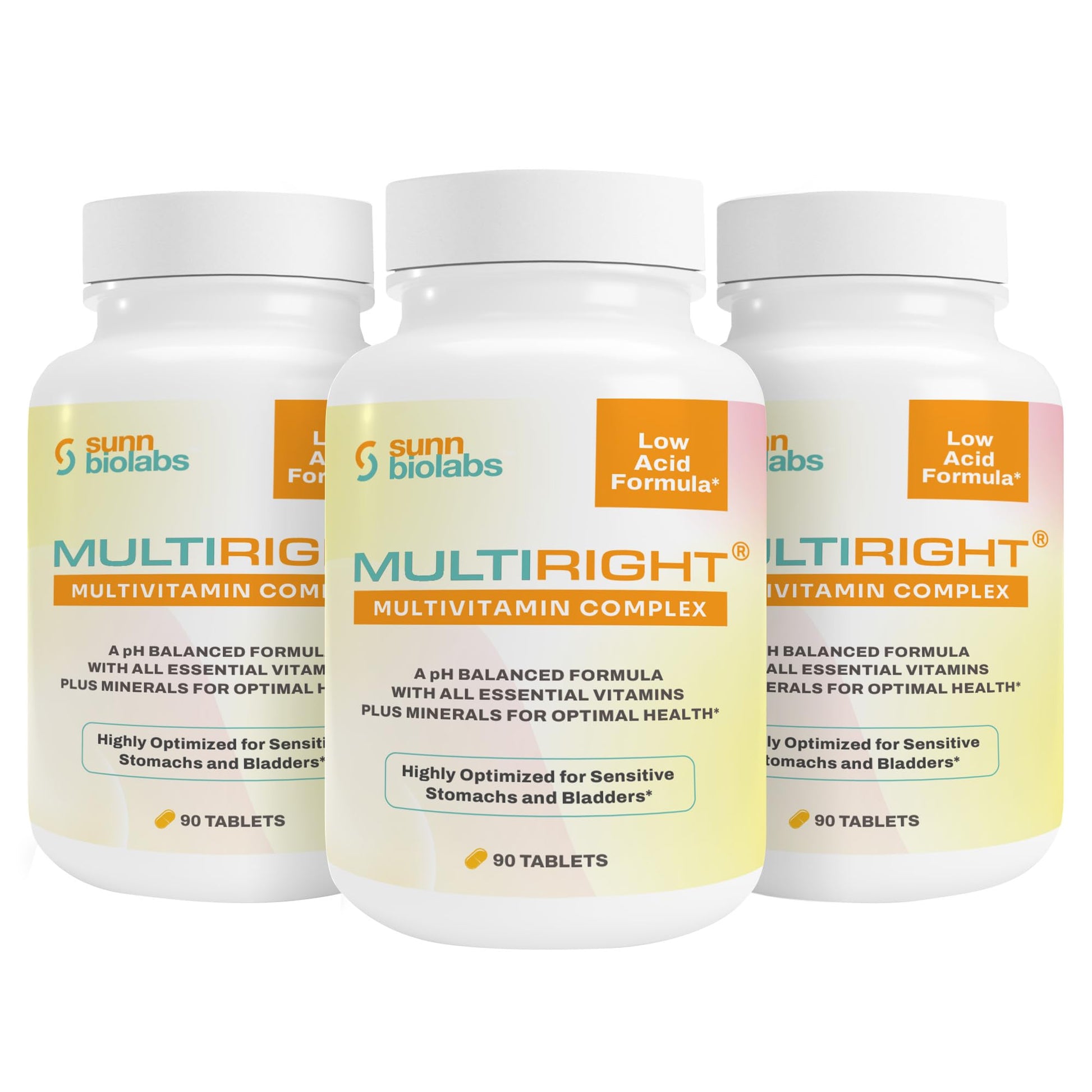Multivitamina baja en ácido para estómagos sensibles.