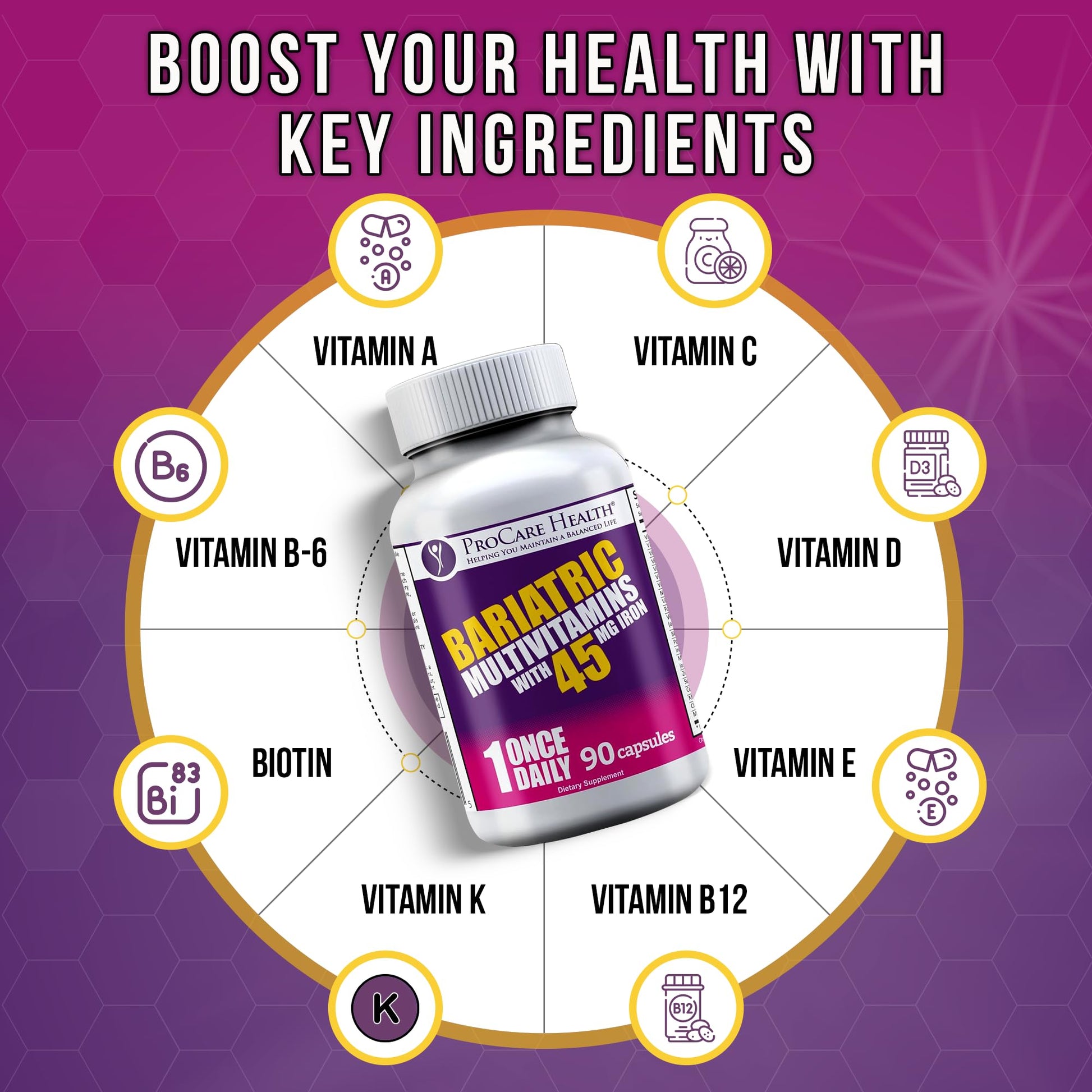multivitamina bariátrica procare health con 22 nutrientes