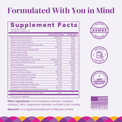 Multivitamina bariátrica diaria para mujeres con Aquamin
