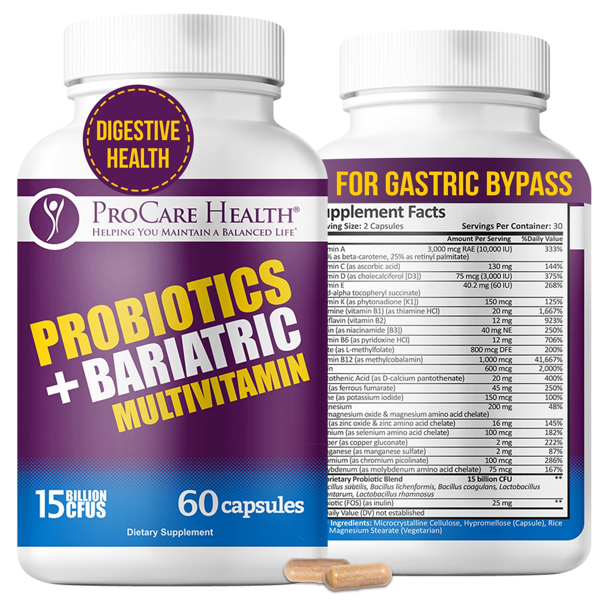 Multivitamina bariátrica con probióticos e hierro 45 mg