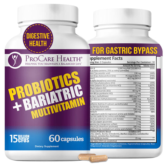 Multivitamina bariátrica con probióticos e hierro 45 mg
