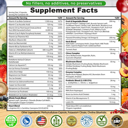 Multivitamina en ingredientes integrales y sin OGM