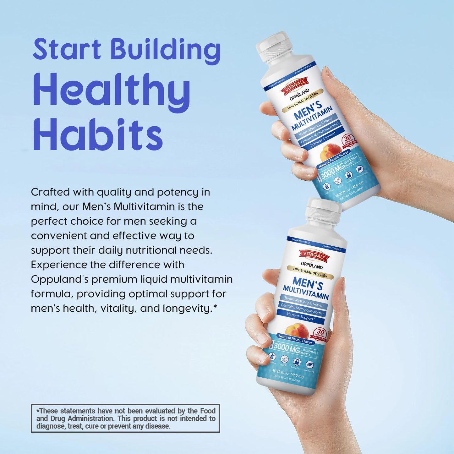 Multivitamina líquida Oppuland para memoria y salud en 450ml.