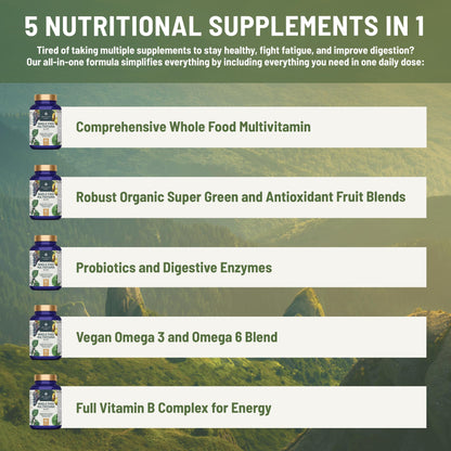 Multivitaminas Abundant Earth botellas de 90 tabletas