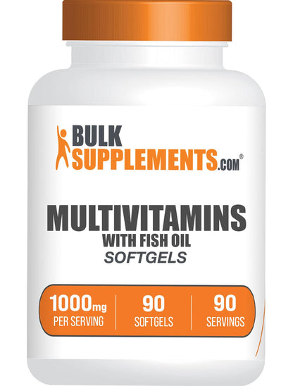 Envase de multivitaminas con aceite de pescado, 90 softgels