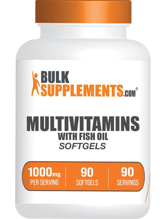 Envase de multivitaminas con aceite de pescado, 90 softgels